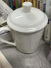 瓷秀源純白唐山骨瓷杯馬克杯水杯咖啡杯辦公室茶杯陶瓷杯子家用logo定制 警示杯-帶蓋580ml(單個(gè)) 曬單實(shí)拍圖