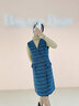 顏域小香風(fēng)背心裙女裝2023新款冬季收腰顯瘦馬甲裙時(shí)尚無(wú)袖連衣裙 藍色 S 36 曬單實(shí)拍圖
