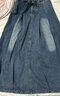 序匠牛仔半身裙女秋季顯瘦梨形身材小眾拼接新品遮胯中長(zhǎng)款傘裙 藍(lán)色 M 曬單實(shí)拍圖