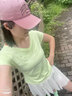 悅步羽毛球服女套裝冰絲短袖夏速干T恤網(wǎng)球裙健身衣瑜伽晨跑步運(yùn)動(dòng)服 熒光黃短袖+白色短裙（+健身襪） M 【建議95-110斤】 曬單實(shí)拍圖