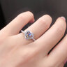 凡愛莫桑石戒指愛心形925銀仿真鉆群鑲培育鉆訂婚結(jié)婚送女友禮物鉆戒 銀托D色莫桑石戒指 曬單實拍圖