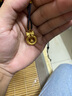 夢金園 七夕禮物在逃公主蝴蝶結(jié)編繩項鏈足金5D硬金平安扣鈴鐺花環(huán) 曬單實拍圖