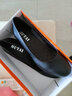 上班工作鞋女軟底四季單鞋透氣防滑職業(yè)平底瓢鞋酒店空姐黑色皮鞋 6022粗跟3cm 39 曬單實(shí)拍圖