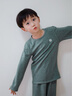 junejunior兒童保暖內(nèi)衣套裝圓領(lǐng)春秋季蠶絲羊毛秋衣秋褲打底居家睡衣 瑪瑙綠 120 （圓領(lǐng)） 曬單實(shí)拍圖
