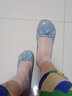 恒有福真皮豆豆鞋女士中老年媽媽鞋子舒適軟底軟皮女鞋新款平底單鞋女 藍色 37 曬單實(shí)拍圖