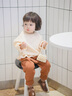 幼歌（YOUGE） 男女寶寶簡(jiǎn)約百搭毛線(xiàn)褲秋季新款保暖長(cháng)褲翻邊收口褲子 方糖棕 80 cm 曬單實(shí)拍圖