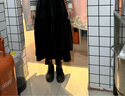 香影高腰復古中長(cháng)款裙子2025冬季新品純色設計感大擺裙a字中長(cháng)裙 黑色 M 曬單實(shí)拍圖
