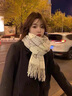 森上優(yōu)集圍巾女秋冬季韓版百搭長款披肩加厚保暖圍脖格子冬天學生 韓系格子圍巾 曬單實拍圖