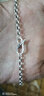 鎏心O型十字銀項鏈男女925銀裸鏈復古毛衣鏈長(cháng)款百搭韓版鎖骨鏈禮物 粗4mm長(cháng)50cm重（12克） 曬單實(shí)拍圖