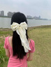 KASIYU 大蝴蝶結發(fā)夾酒紅色日系韓國學(xué)院綢緞韓版lolita彈簧夾發(fā)飾發(fā)夾 白色 曬單實(shí)拍圖