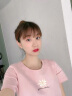 知语者（ZHIYUZHE）女装韩版短袖t恤女宽松显瘦上衣2023年夏韩版时尚纯色棉质打底衫 5034粉色+5028白色 L《105-115斤》 实拍图