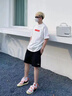 李寧青少年運動(dòng)套裝男2025夏季新款潮流棉質(zhì)短袖短褲帥氣大碼學(xué)生套裝 白色純棉短袖A+黑色棉質(zhì)短褲 L（短褲拉鏈口袋） 曬單實(shí)拍圖