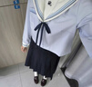 小野七天jk制服套裝襯衫水手服日系少女學(xué)生基礎(chǔ)款學(xué)院風(fēng)寬松百搭上衣女 霧中水色 長(zhǎng)袖+39CM紺色短裙 M 曬單實(shí)拍圖