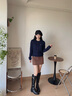 NINE WEST/玖熙騎士靴牛皮高筒粗跟皮靴顯瘦長(cháng)靴女NG250039CK 黑色 37 曬單實(shí)拍圖
