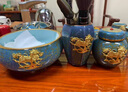 唐帕（TANGPA）窯變茶杯套裝功夫茶具泡茶壺茶道品茗杯蓋碗鑲金飾家用定制刻字藍玉-鑲金麒麟-大套組15件套 曬單實(shí)拍圖
