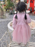 靚貝城堡女童連衣裙?jié)h服秋裝2025新款兒童國風(fēng)新中式旗袍寶寶春秋公主裙子 粉色 120 碼適合身高105-115厘米 曬單實拍圖