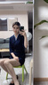威世品夏季職業(yè)連衣裙女新款氣質(zhì)銷售工裝美容院珠寶金酒店售樓處工作服 藏藍(lán)色七分秀 M 曬單實(shí)拍圖
