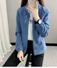 UKMR秋冬搖粒絨外套雪花絨女細(xì)絨抓絨衣立領(lǐng)加厚開(kāi)衫運(yùn)動(dòng)戶外衛(wèi)衣 女款牛仔藍(lán) 2XL 110-125斤 曬單實(shí)拍圖