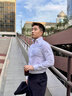 漢尼（HANY）【0感易打理】白襯衫男長(cháng)袖商務(wù)高級襯衣男潮流垂順休閑舒適秋季 韋爾斯光學(xué)白【一片領(lǐng) 修身版】 41 曬單實(shí)拍圖