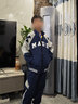 開米熊男童春裝套裝新款兒童運(yùn)動(dòng)服春秋款中大童洋氣時(shí)髦衣服衛(wèi)衣兩件套 黑色-AC 160 碼建議身高150cm左右 曬單實(shí)拍圖