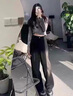 蕓玫兒（yunmeier）加絨牛仔褲女2025年秋冬季新款復(fù)古高腰直筒闊腿加厚褲子拖地顯瘦 圖片色 L 曬單實(shí)拍圖