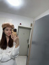 槿城純色羊毛貝雷帽女日系咖啡色秋冬蓓蕾帽百搭文藝復古畫(huà)家帽潮LE23 卡其色 均碼（55-59cm） 曬單實(shí)拍圖