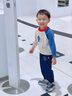 幼歌（YOUGE）嬰幼兒秋季新款活力撞色套頭毛衣童趣多彩親膚保暖長袖 粉藍(lán)袖 110 cm 曬單實(shí)拍圖