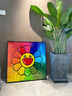 網(wǎng)紅村上隆太陽(yáng)花毛球畫(huà)diy手工裝飾畫(huà)心理減壓情侶禮物粘畫(huà)掛畫(huà) 經(jīng)典款 60*60 全套材料+【邊框+蓋板】 曬單實(shí)拍圖