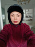卡蒙（Kenmont）白鴨絨輕薄防風(fēng)防寒保暖護耳羽絨雷鋒帽女加絨滑雪防曬東北帽5241 幻影黑 56-59cm 曬單實(shí)拍圖