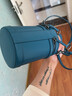 Cuud情人節禮物水桶包女法式小眾設計師圓筒包氣質(zhì)牛皮單肩斜挎小包 云山藍 曬單實(shí)拍圖