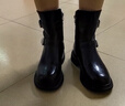 ZHR短靴女潮酷厚底加絨牛仔女靴復古圓頭騎士靴子女 BL306A 黑色 36 曬單實拍圖