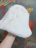 瑜品佳毛絨漁夫帽子女秋冬新款大頭圍韓版百搭防寒護耳帽盆帽顯臉小毛絨 奶白色-均碼 曬單實(shí)拍圖