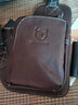 牛船長(cháng)皮具 牛船長(cháng)皮具新款真皮胸包男士單肩斜挎牛皮休閑迷你運動(dòng)前掛包 咖啡色 曬單實(shí)拍圖