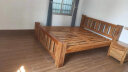 鲁班一木 实木床新中式双人床老榆木全实木简易木床卧室家具婚床尺寸定制 1.8*2原木色（14厘米） 实拍图