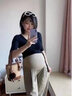 米度麗孕婦褲子夏季薄款外穿闊腿褲休閑山本長(zhǎng)褲春秋孕婦裝夏裝 淺卡其色 L碼（建議100-130斤左右） 曬單實(shí)拍圖