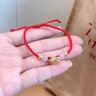 鳳玨凰老鳳凰黃金足金999在逃公主蝴蝶結轉運珠紅繩手鏈珠子送女友禮物 紅繩翡翠珠蝴蝶結+2粒古法金珠 蝴蝶結(輕版) 曬單實(shí)拍圖