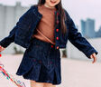 ELLE KIDS童裝 法式小香風深牛仔外套女童秋時尚撞色扣上衣 牛仔藍 120 （110/120） 曬單實拍圖