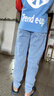 奧米鼠男童牛仔褲秋季中大童老爹褲兒童春秋裝中小學(xué)生男孩韓版洋氣長(cháng)褲 寶藍色 160 曬單實(shí)拍圖