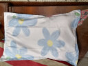 艾薇（AVIVI）枕套一对磨毛枕头套学生枕芯套单人枕套 蓝色花开 48*74cm 实拍图