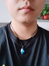 綻放項鏈 紫水晶元素吊墜 男士款個(gè)性 潮男禮品 送男友 寶石藍色-中號-蠟繩 曬單實(shí)拍圖