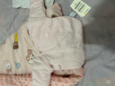 童泰0-3月新生兒半背衣秋冬季純棉衣服初生寶寶夾棉居家內(nèi)衣2件裝 粉色 59 cm 曬單實(shí)拍圖