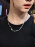 邁米德高級感黑白拼接寶石項鏈男生鈦鋼百搭痞帥男潮小眾輕奢男女款配飾 黑白玻璃拼接項鏈 曬單實(shí)拍圖