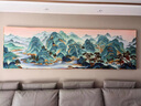云儒唐樊新中式沙發(fā)背景墻裝飾畫(huà)高檔大氣山水畫(huà)掐絲琺瑯掛畫(huà)辦公室掛畫(huà) 鋁合金拉絲玫瑰金 300*100CM 曬單實(shí)拍圖