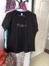 俞兆林（YUZHAOLIN）棉短袖t恤女夏季2025年新款中年夏裝韓版修身顯瘦短款上衣T恤女 黑色 XL (推薦110-125斤) 曬單實(shí)拍圖