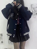 CTOX美式復古休閑風拼接棒球服女秋冬韓版寬松慵懶情侶寬松夾克外套潮 藏青色(款) 常規(guī) M 95-115斤 曬單實拍圖