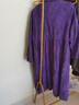 衣瑾帛社長(cháng)袖連衣裙女厚實(shí)秋季拼色翻領(lǐng)提花棉麻連衣裙女寬松高腰打底長(cháng)裙 紫色 XL 曬單實(shí)拍圖