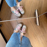縈妃公主（YINGFEIPRINCESS）老爹鞋女真皮2025春新款復古女士網(wǎng)面鞋厚底彩色透氣網(wǎng)夏季女鞋 米色 37 曬單實(shí)拍圖