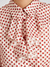 歌莉婭（GLORIA）Gloria/歌莉婭 新品  金線緞條雪紡波點(diǎn)衫  111C3D090 32D白底圓點(diǎn) M 曬單實(shí)拍圖