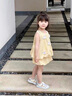 G.DUCKKIDS童裝女童夏季套裝兒童衣服女寶寶夏裝甜美風小鴨子背心短褲兩件套 黃色   90尺碼1~2歲【 80-90cm】 曬單實拍圖