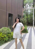 袋鼠（DAISHU）明星同款夏季女士運(yùn)動(dòng)服套裝純棉短袖短褲休閑時(shí)尚兩件套爆款洋氣 白色短褲套裝 XL(建議115斤-130斤) 曬單實(shí)拍圖